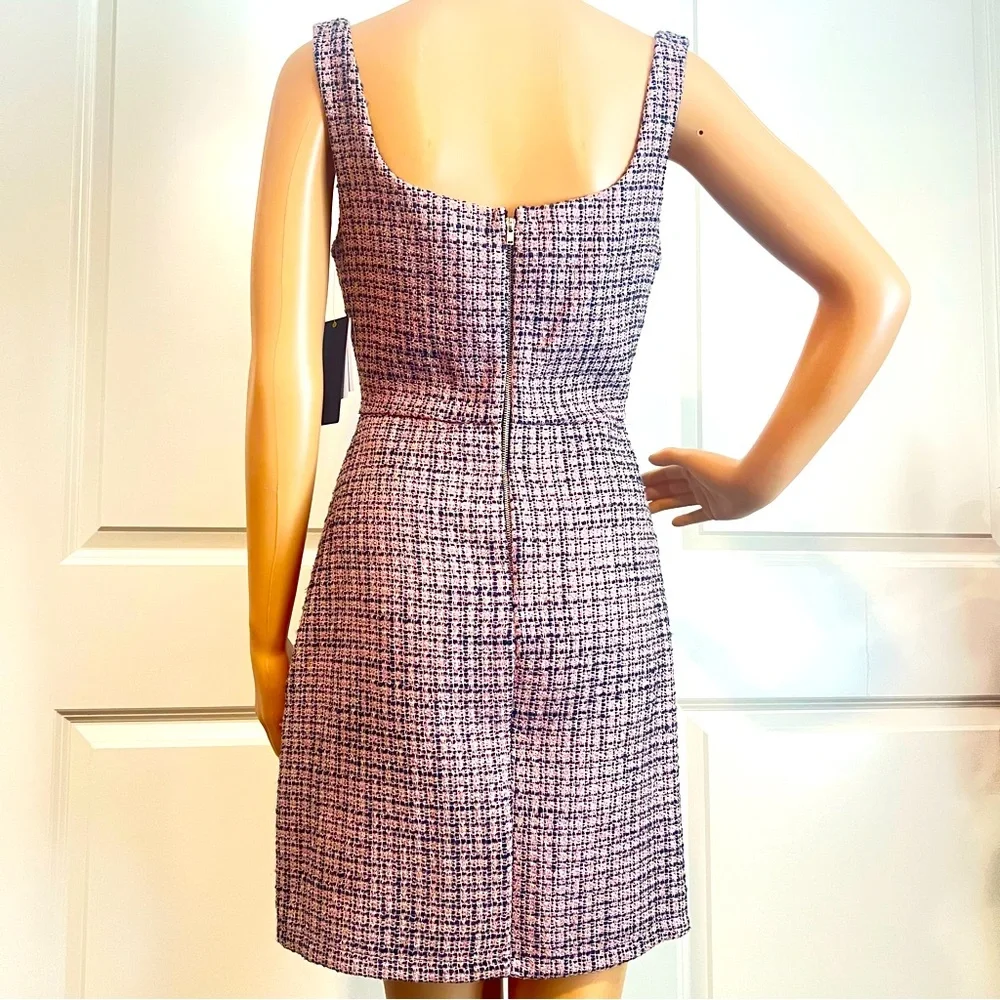 New City Studios Square-Neck Tweed Mini Dress - Picture 5 of 12